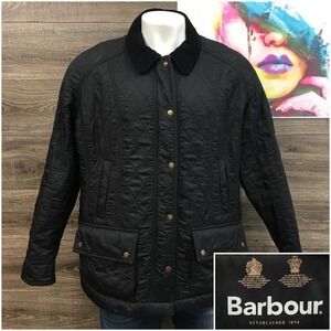 Barbour Beadnell Polarquilt Plus Jacket Womens 2X Black Quilted Fleece Lined